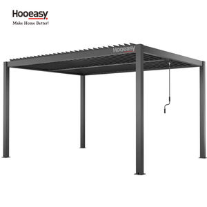 Hooeasy DIY Colonne autoportante <span class=keywords><strong>Lames</strong></span> de persiennes de <span class=keywords><strong>toit</strong></span> réglables manuelles Pavillon rabattable Gazebo <span class=keywords><strong>Pergola</strong></span> d'extérieur bioclimatique - Product Image 6