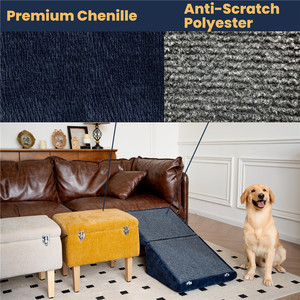 Rampe d'accès pour <span class=keywords><strong>chien</strong></span> en bois USMILEPET, <span class=keywords><strong>escalier</strong></span>, repose-pieds, fauteuil élévateur, meuble adapté aux chiens de grande, moyenne et petite taille - Product Image 5