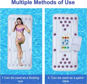 Birra gonfiabile personalizzata Pong Pool Float Party Game Raft Beer Pingpong Float 28 portabicchieri tavolo da birra Pong - Product Image 4