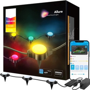 Paquete de 15 Luces LED de Cadena para Jardín, Exteriores, Impermeables IP67, 36 pies, Multicolor RGBICW, con Control por Aplicación - Product Image 1