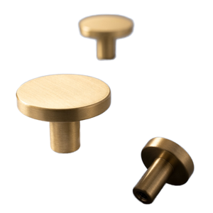 Boutons de tiroir et poignées de porte en laiton massif doré à trou unique pour commodes, armoires, meubles de chambre et placards de cuisine - Product Image 1