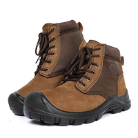 Bottes de sécurité ignifuges conformes aux normes européennes, certifiées CE, résistantes à l'huile et aux alcalis, en cuir de vachette de qualité supérieure, pour le transport, l'exploitation minière et les travaux lourds.
