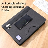 Organisateur de bureau multifonctionnel avec chargeur sans fil, porte-documents A4, support pour tablette, emplacements pour carnet et cartes