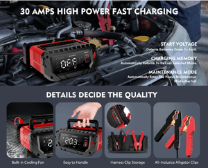 HTRC portatile 30A <span class=keywords><strong>auto</strong></span> elettrica caricabatteria automatico 12V 24V per AGM LiFePO4 piombo acido Start Stop per <span class=keywords><strong>auto</strong></span> moto - Product Image 2