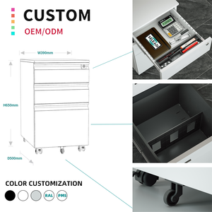 Factory Steel Mobile Pedestal With 3 <strong>Drawer</strong> Metal Mobile <strong>Drawer</strong> Storage <strong>Filing</strong> <strong>Cabinet</strong> Office Metal Storage <strong>Cabinet</strong> for Office - Product Image 1