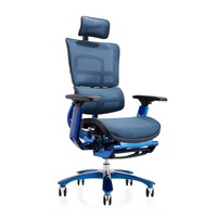 Chaise de jeu ergonomique de course sportive bleue de haute qualité JNS-809L avec repose-pieds