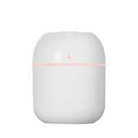 Humidificateur ultrasonique à diffusion d'arômes USB, capacité 220 ml, en ABS+PP, avec lumière d'ambiance, mini pulvérisateur portable de bureau