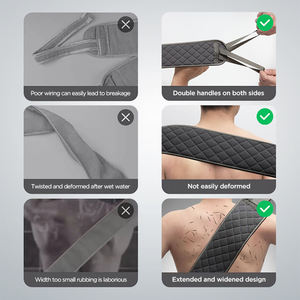 Ceinture d'épurateur de dos double face de bain en gros brosse de sangle de gommage de corps de massage exfoliant de longue douche pour adultes - Product Image 6