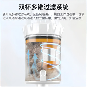 Rongshida Cordless Stick Vacuum Cleaner 0.5L Dust Bin <b>Battery</b> Powered Home And Car Cleaning Lightweight With <b>Flat</b> Nozzle - Product Image 5