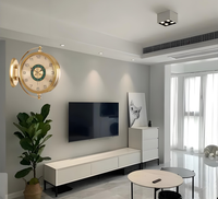 Luxe Européen Grand Numéro Nordique Antique Fantastique Silencieux Moderne Caractéristiques Plastique Métal Double Face Horloge Murale 9128C