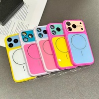 Étui magnétique de luxe bicolore compatible avec iPhone 17 16 Pro Max, protection de l'objectif de la caméra à grande fenêtre