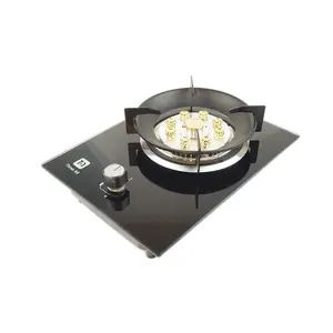 Most Popular Build-in Single Burner Tempered Glass Black Novel Design Gas Stove Cooktop