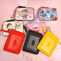 Porte-cartes et porte-monnaie combinés à motif de personnages de dessins animés Crayon Shin-chan, pour pièces de monnaie, monnaie en vrac, badges de travail et cartes d'identité