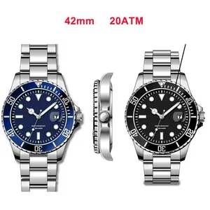 42mm 스테인레스 스틸 20ATM 맞춤형 브랜드 남성 시계 다이버 OEM 다이빙 시계