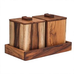 Multipurpose Sustainable Wooden <b>Jar</b> with Classic Design 250mL Capacity and Airtight Lid <b>for</b> <b>Kitchen</b> Pantry Home <b>Storage</b> Spice - Product Image 1