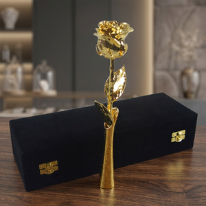 Rosa Real Moderna Hecha a Mano con Baño de Oro de 24k, Decoración de Mesa de una Sola Pieza, Ecológica, para Bodas, Diwali, San Valentín - Product Image 3