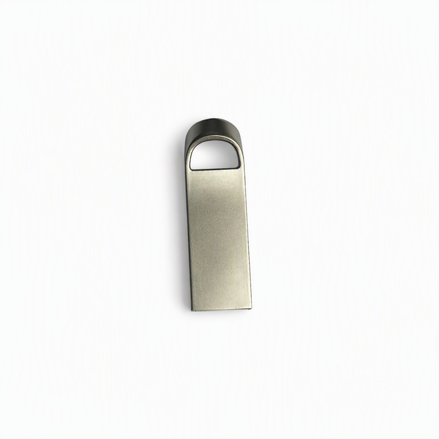 Metal USB 2.0 Flash Drive 4GB-64GB Keyring Cutout Brushed Silver Metal B2B Wholesale