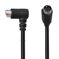 Câble coaxial torsadé en PVC tressé S-Video Mini DIN 8 broches mâle, angle 90 degrés gauche/droite, pour haut-parleurs et moniteurs