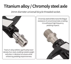 Pedales de carbono MEROCA con 3 rodamientos para bicicleta de carretera, pedales sin clip de fibra de carbono con placa de bloqueo ultraligeros para sistema <span class=keywords><strong>Shimano</strong></span> <span class=keywords><strong>SPD</strong></span> - Product Image 2