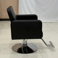 Chaise de barbier hydraulique à charge lourde, avec appui-tête rembourré en cuir PU souple et pédale pliable