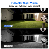 Hiseeu 3MP Ptz Surveillance audio vidéo bidirectionnelle Vision nocturne couleur Sécurité sans fil PTZ Wifi Caméra solaire Extérieur Carte mémoire