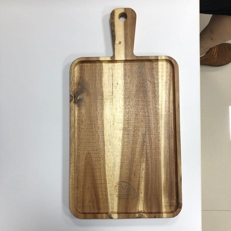 Разделочная доска для хлеба и сыра из дерева акации с ручкой для кухни и ресторана