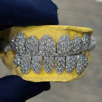 Grilles dentaires Hip Hop personnalisées en usine, motif Galaxie Étoilée, en Argent S925, Moissanite VVS taille brillant, certifiées par un tiers, unisexe