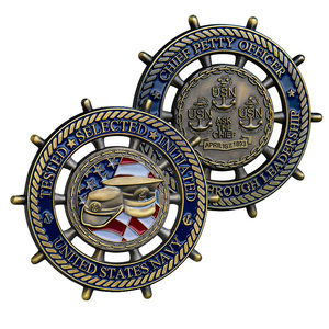 Pièce de collection vintage en métal en forme de roue de bateau, pièce commémorative, souvenir, objet de présentation, cadeau - Product Image 1