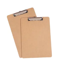 Fournitures scolaires de bureau promotionnels Presse-papiers en bois opaques de taille A4 avec clip solide