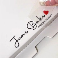Autocollant PVC transparent personnalisé avec logo 3D en relief, adhésif puissant, transfert à froid, imperméable pour sacs en plastique et boîtes en papier