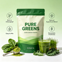Poudre de Super Greens Personnalisée à Marque Privée HKY Supply, Mélange de Légumes Verts en Vrac, Disponible en Sachet Doypack de 1 kg