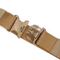 Ceinture tactique robuste réglable en nylon pour homme, sangle en toile avec boucle métallique, pour le travail en extérieur
