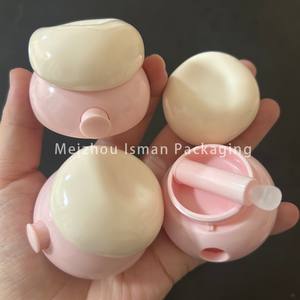 <span class=keywords><strong>ISMAN</strong></span> Stock 3g Mignon Rose Blanc Voyage Portable Baume À Lèvres Conteneur Lèvres Gommage MaskJar En Plastique Cosmétique Emballage avec Brosse - Product Image 2