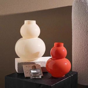 Vase en verre en forme de gourde, vase à fleurs hydroponique moderne, décoration de verre pour bureau - Product Image 2