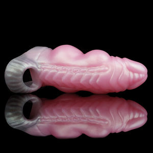 YOCY Fantasy Doppel knoten Penis hülle Silikon Wolf Dildo Penis Abdeckung mit Samen bläschen Hahn Ver größerer Wieder verwendbares Kondom für den Menschen - Product Image 5