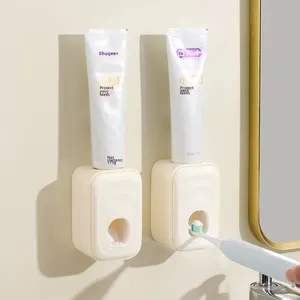 Soporte de pared para lavabo de baño, sin perforaciones, de plástico ABS antideslizante, dispensador automático de pasta de dientes - Product Image 4