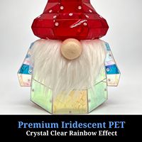 Figurine de Père Noël en plastique traditionnelle faite à la main, gnome holographique décoratif, ornement de table de Noël écologique USB pour intérieur
