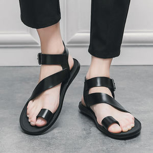 Summer Genuine Leather Breathable Mens Flat Sandals 2025 New Stylish Designer <b>Shoe</b> Outdoor <b>Beach</b> men Women walking Style <b>shoe</b> - Product Image 4