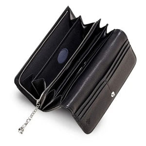 Cartera larga de piel sintética con cremallera para mujer, con diseño de lazo de amor femenino y bordado de dibujos animados. - Product Image 4