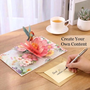 Tarjeta <span class=keywords><strong>de</strong></span> felicitación 3D con flores y sobre, regalos únicos <span class=keywords><strong>para</strong></span> aniversario, graduación - Tarjeta <span class=keywords><strong>de</strong></span> feliz <span class=keywords><strong>cumpleaños</strong></span> <span class=keywords><strong>para</strong></span> mujeres y mejores amigas - Product Image 4