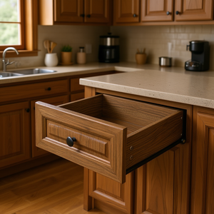 K&K D0100X3WCNP Armario de Cocina de 71 Pulgadas de Alto, Armario de Almacenamiento con Textura en Relieve de 3 Puertas, 6 Estantes y 2 Cajones, Estilo Rústico Marrón - Product Image 2