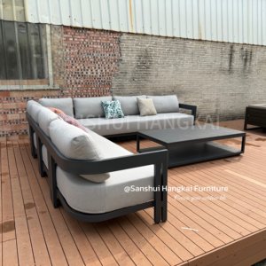 Hangkai Modern Eco-Friendly Waterproof Aluminum <b>L</b> <b>Shaped</b> <b>Outdoor</b> Set All-Weather Cushion for Garden Hotel Courtyard Park - Product Image 4