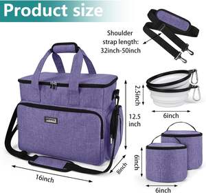 Free sample <b>Dog</b> Travel Bag, Travel Pet Bag Organizer, <b>Dog</b> <b>Food</b> Travel Bag with <b>Food</b> <b>Container</b> and Bowls - Product Image 3