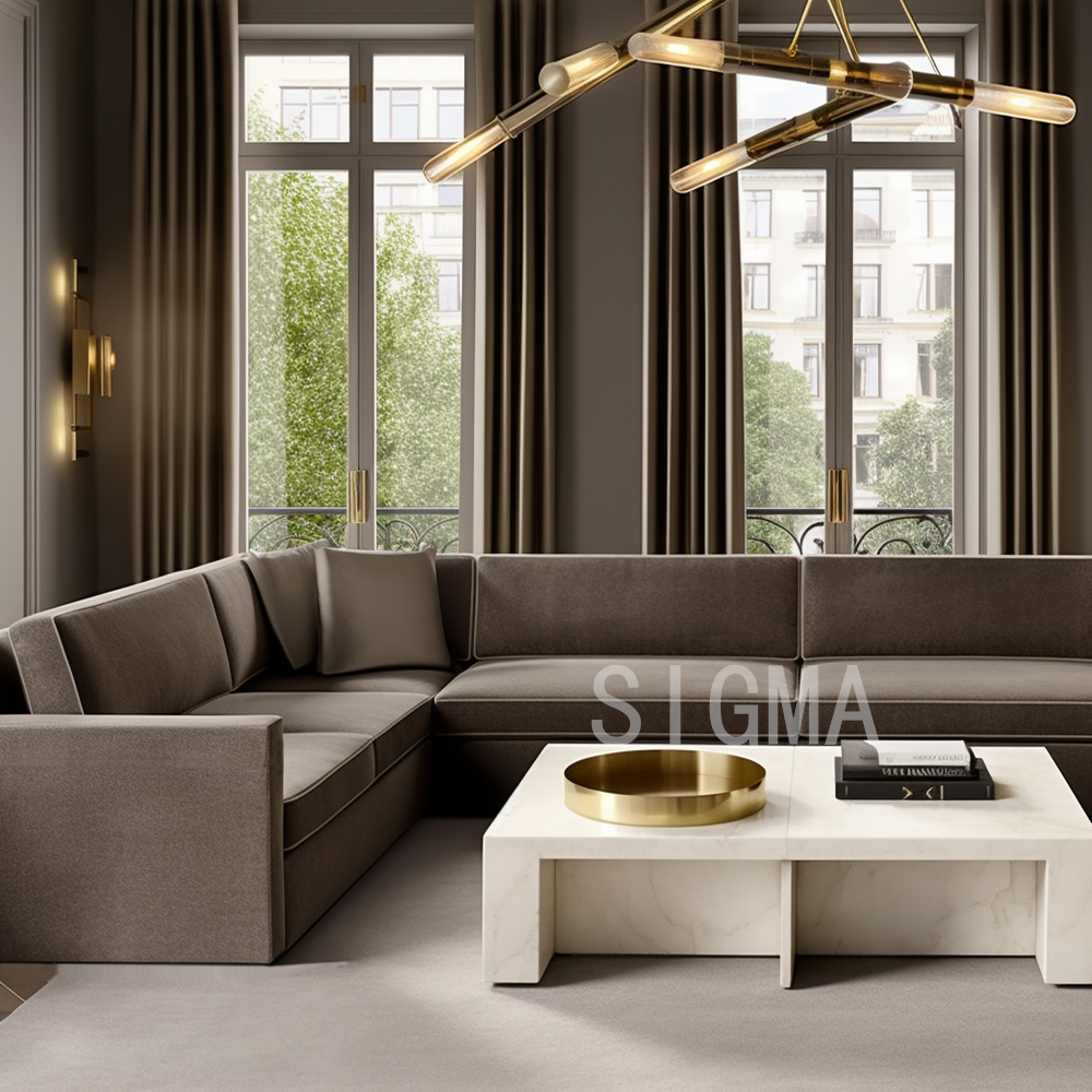 High-end Simplicity sofa home furniture indoor living room sofa wood frame single corner sofa with cushion