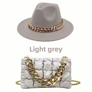 Conjunto de Sombrero Fedora Vintage y Bolso para Mujer, Estilo Casual de Invierno 2022, Ala Ancha, Venta al Por Mayor - Product Image 6