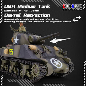 COOLBANK Modèle de char d'assaut <span class=keywords><strong>Sherman</strong></span> M4A3 télécommandé à l'échelle <span class=keywords><strong>1</strong></span>/<span class=keywords><strong>16</strong></span>, pièce de collection / cadeau (modifiable) - Product Image 3