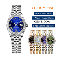 Montre mécanique de luxe pour femme, dernier style, avec bracelet en acier inoxydable, mouvement NH05, cadran à aiguilles résistant à l'eau