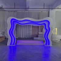 Arc de couleur personnalisé ouvert spécial 3D combinaison de toile de fond incurvée toile de fond de scène de mariage douche nuptiale