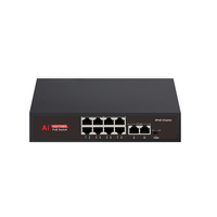 Commutateur Poe industriel AI 24V 8 ports Fast Ethernet avec 2 ports de liaison montante pour réseau de vidéosurveillance et système de contrôle d'accès 250 mètres