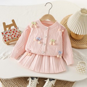 Set Maglione per Bambine, Cardigan Lavorato <span class=keywords><strong>a</strong></span> <span class=keywords><strong>Maglia</strong></span> con Grandi Diamanti Colorati, Stile Coreano Dolce, Abito <span class=keywords><strong>a</strong></span> Maniche Lunghe per Bambine - Product Image 6